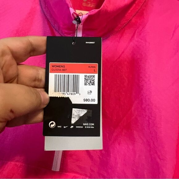 New Womens Nike Swoosh Pullover Running Windbreaker Size large - Picture 7 of 7